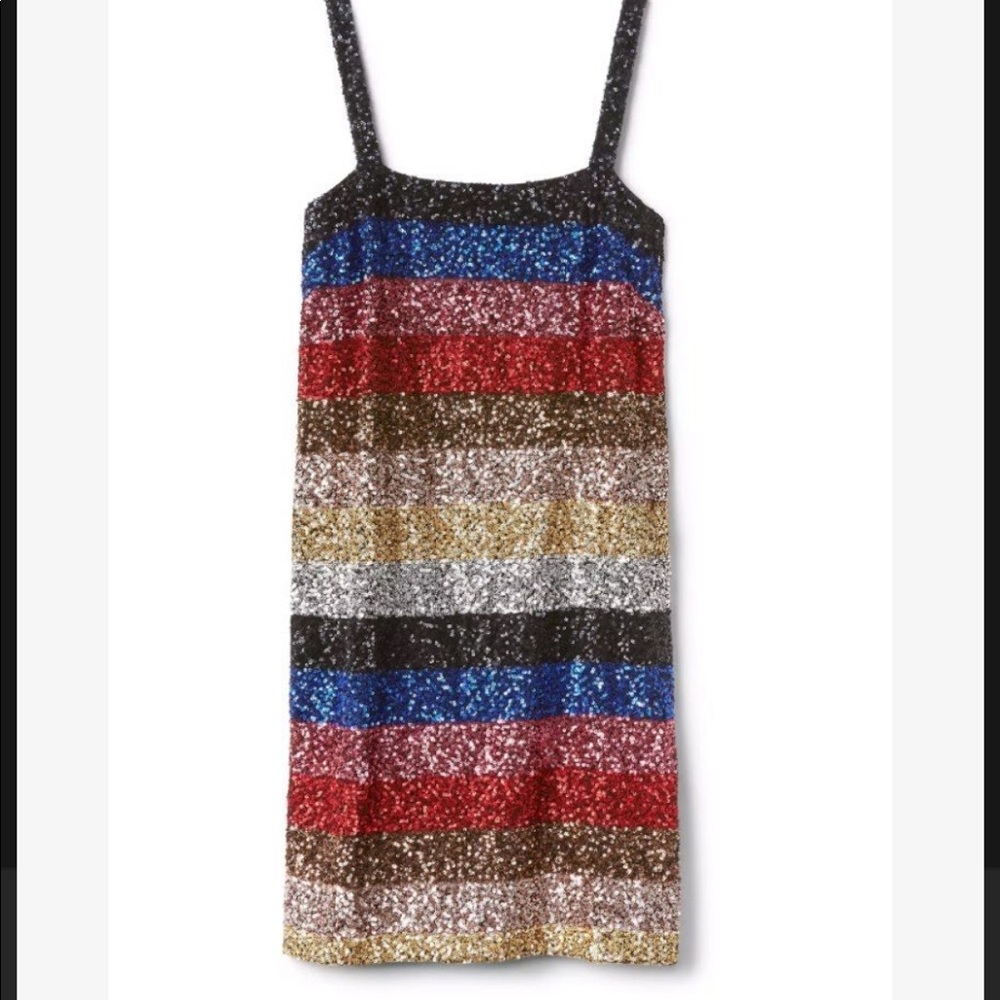 SOLD Gap Crazy Stripe Sequin Dress Small